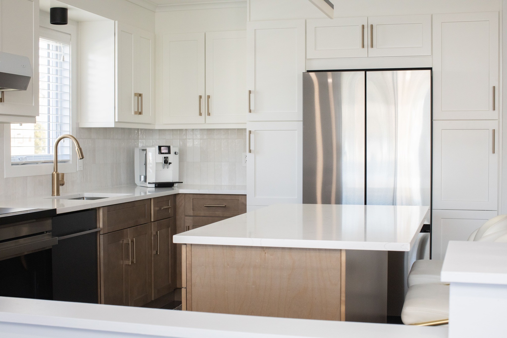 802 Cabinetry two-tone kitchen installation, wide view