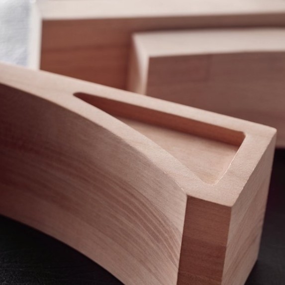 Häfele integrated wood cabinet pull detail